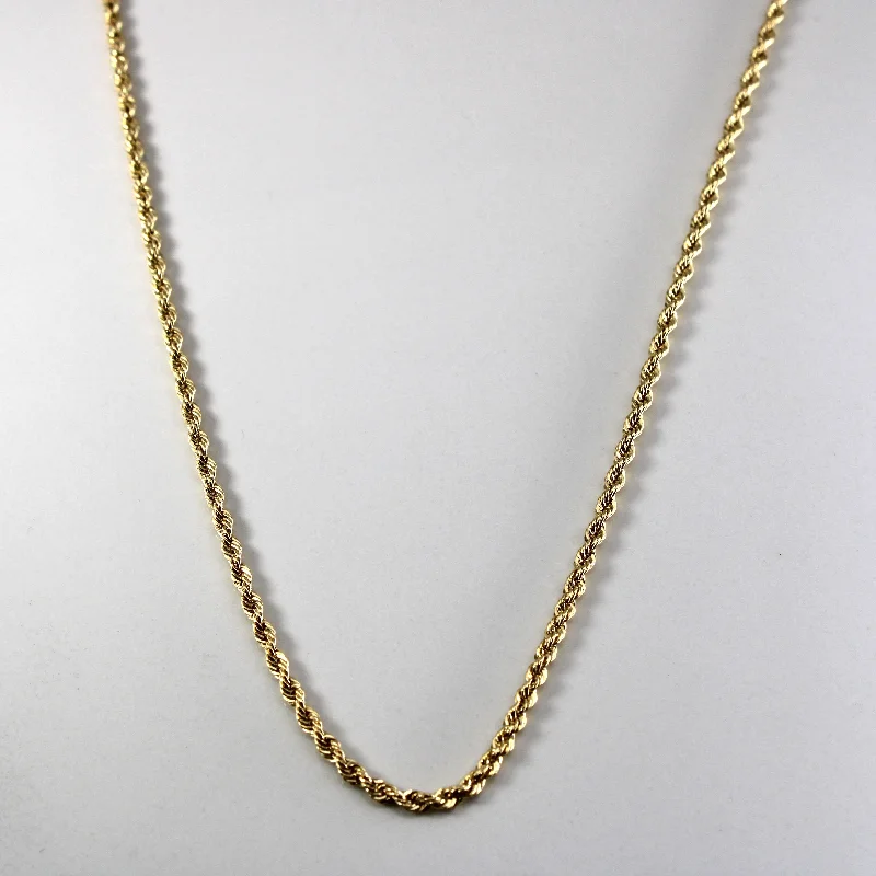 18k Yellow Gold Rope Chain | 22"|