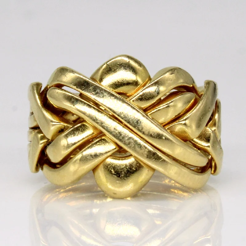 Chic And Stylish Jewelry At Discounted Prices 18k Yellow Gold Solved Puzzle Ring | SZ 6 |