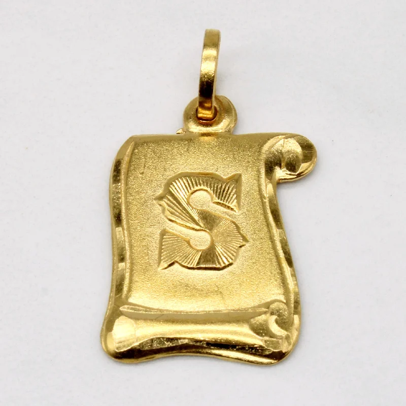 Once-A-Year Jewelry Sale – Grab Your Favorites Now 22k Yellow Gold 'S' Initial Scroll Pendant