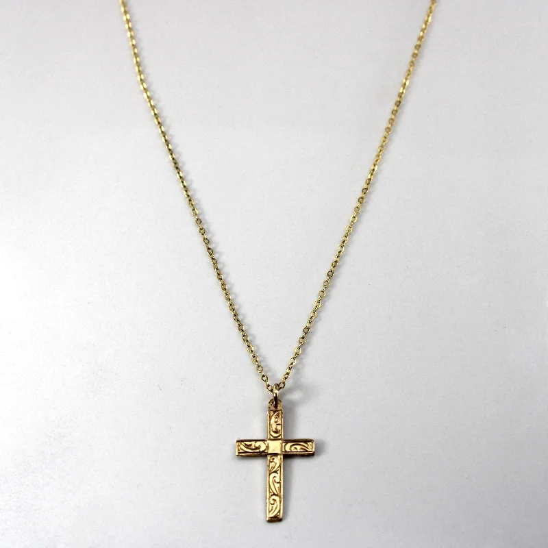 High-End Jewelry, Now More Affordable Than Ever 9k Yellow Gold Cross Pendant Necklace | 20"|