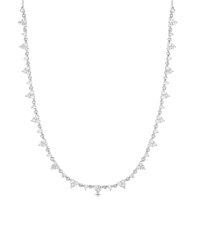 Alternating Diamond Trio Layering Necklace