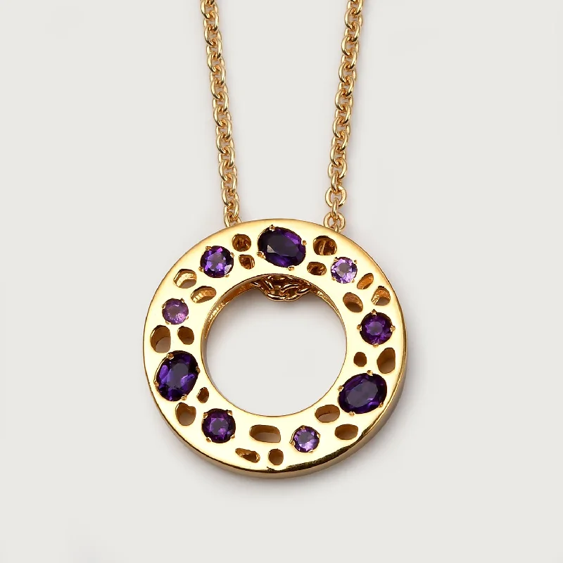 Flash Sale On Stunning Jewelry – Don't Miss Out Amethyst Lattice Band Ring + Lattice Eternity Necklace with Amethyst