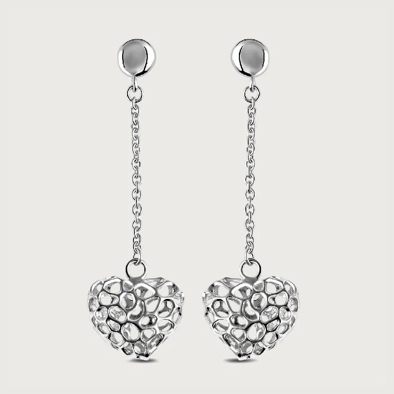 Grab Exquisite Jewelry At The Lowest Prices Amore Heart Chain Earrings + Amore Heart Charm Pendant