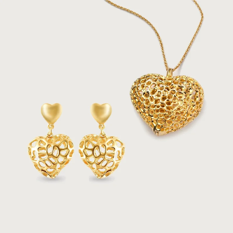 Must-Have Jewelry At Unbelievable Discounts Amore Heart Necklace + Amore Heart Drop Earrings