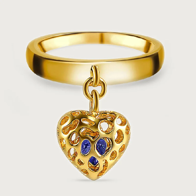 Exclusive Jewelry Offers – Shine For Less Angel Heart Necklace with Tanzanite + Angel Heart Charm Ring with Tanzanite