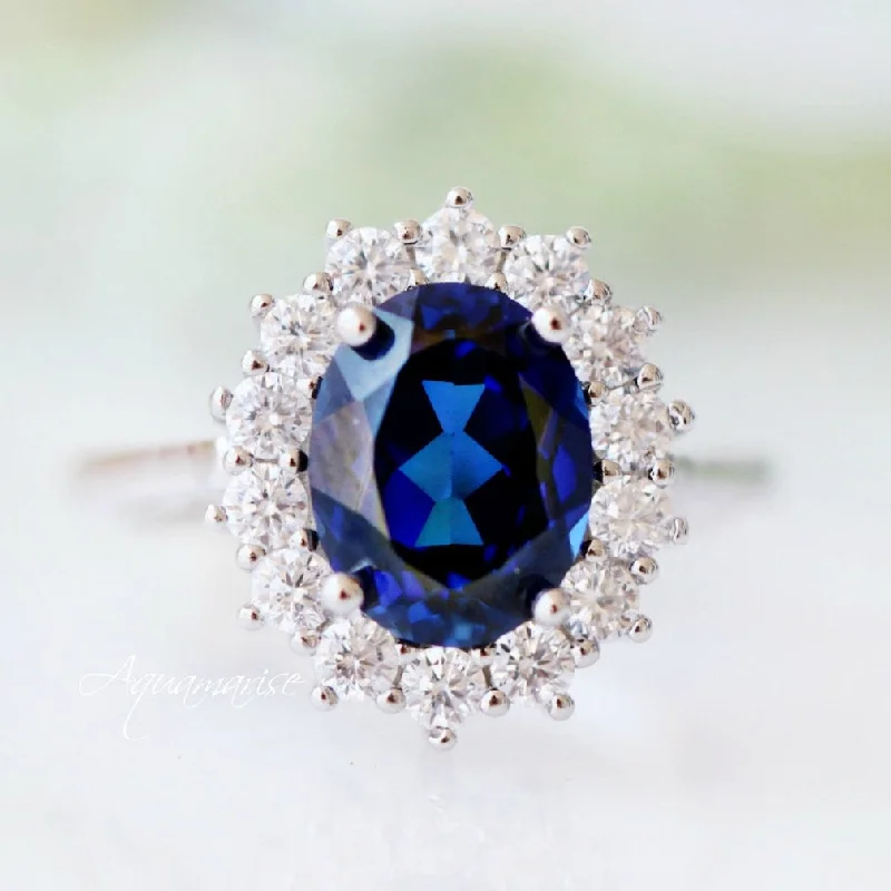 Diana Sapphire Ring- Sterling Silver