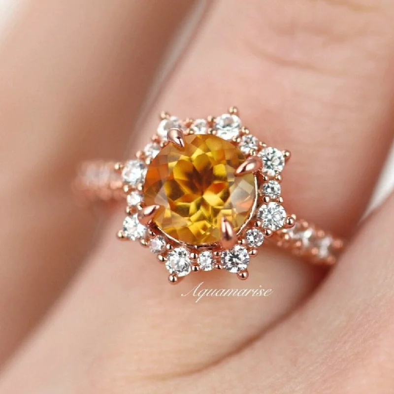 The Perfect Jewelry Piece At The Perfect Price Aster Citrine Ring- 14K Rose Gold Vermeil