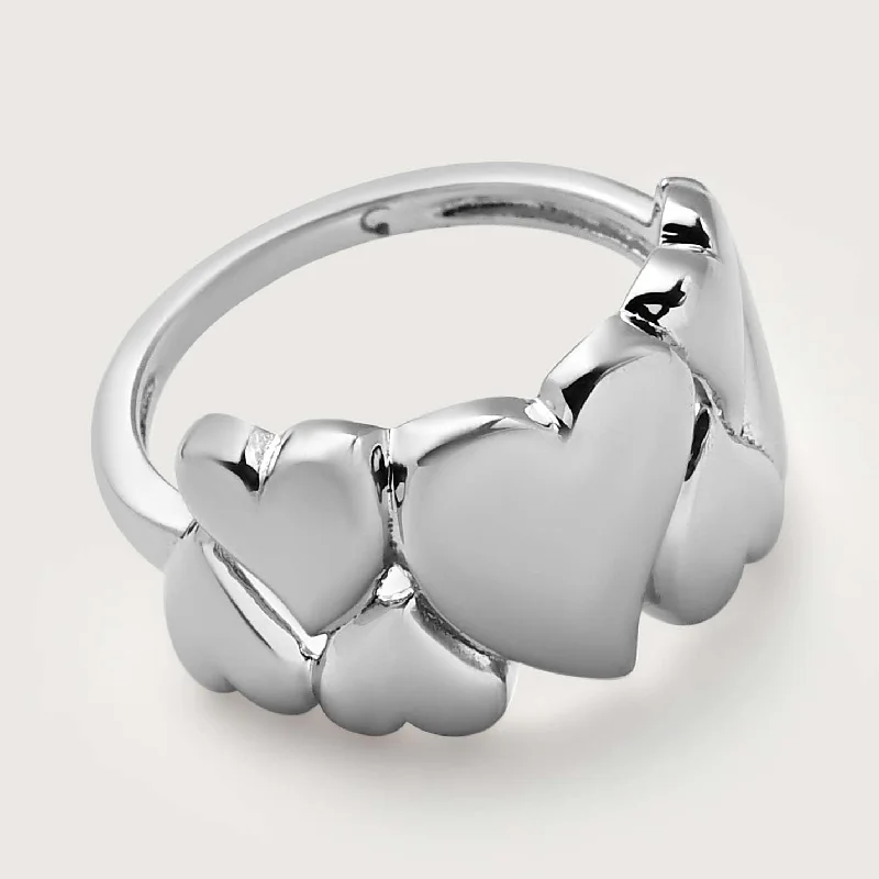 Last Chance To Grab Your Favorite Jewelry At A Discount Balloon Hearts Band Ring + Amore Heart Wave Pendant with Free Chain