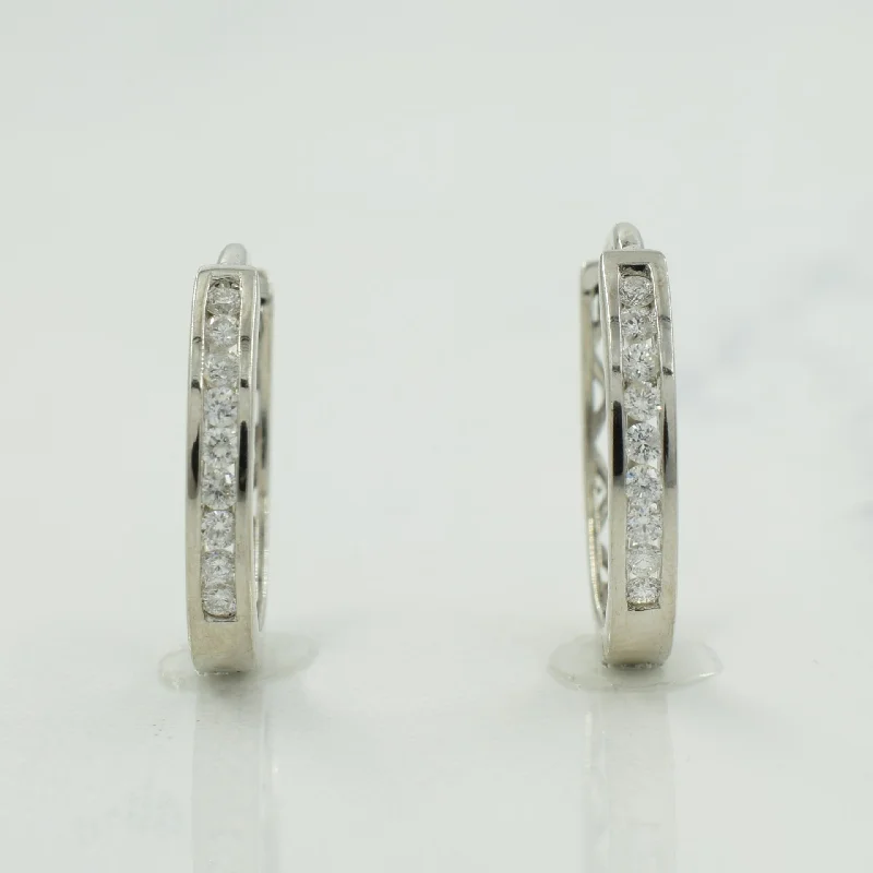 The Perfect Jewelry Piece At The Perfect Price Channel Set Diamond Huggie Earrings | 0.10ctw |