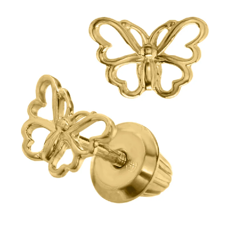 Children's 14k Gold Butterfly Earrings