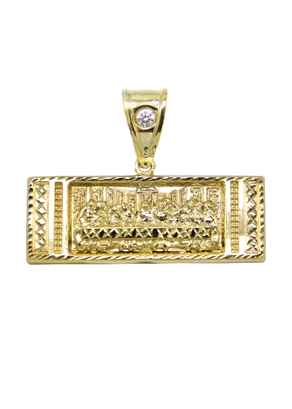 10K Gold Last Supper Pendant | Customizable Size