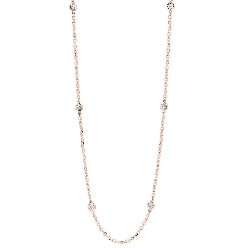 14KT Rose Gold Diamond D.B.T.Y Fashion Necklace