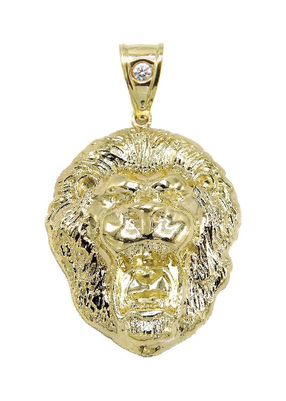 Customized Silver Jewelry For Unique Style 10K Gold Lion Head Pendant | 7.6 Grams