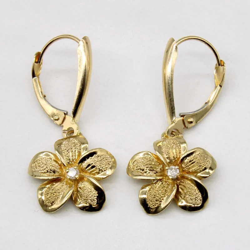 Timeless Elegance At Unbelievable Discounts Diamond Flower Drop Earrings | 0.03ctw |