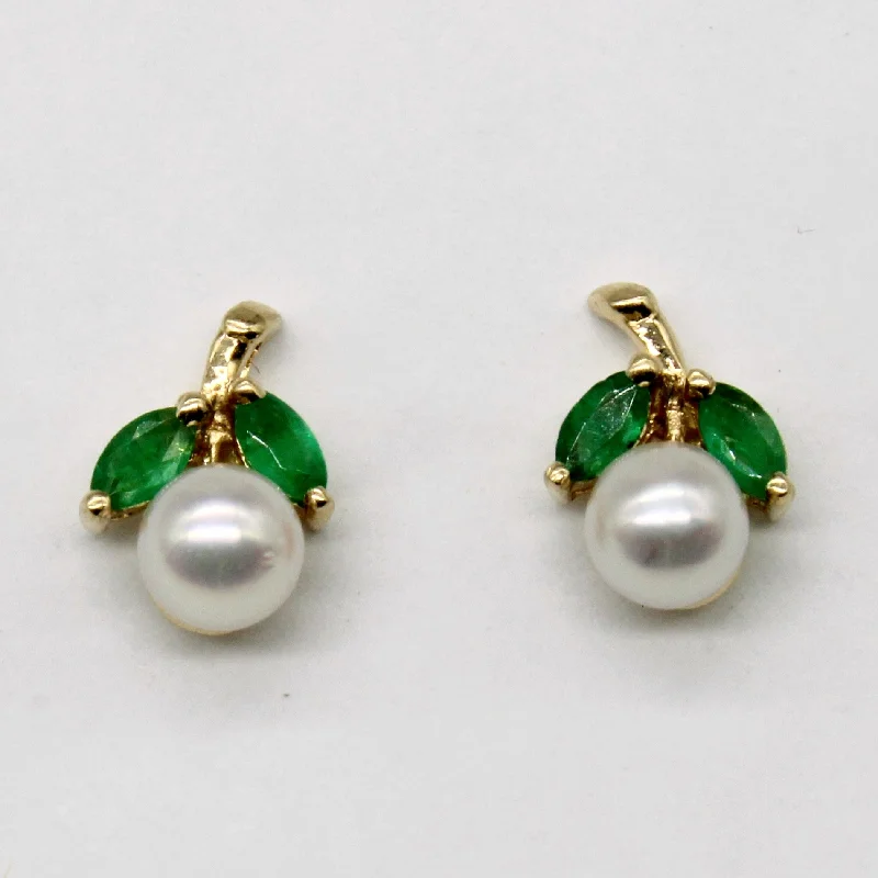 Shop Modern Jewelry Collections With Exclusive Discounts Emerald & Pearl Earrings | 0.14ctw |