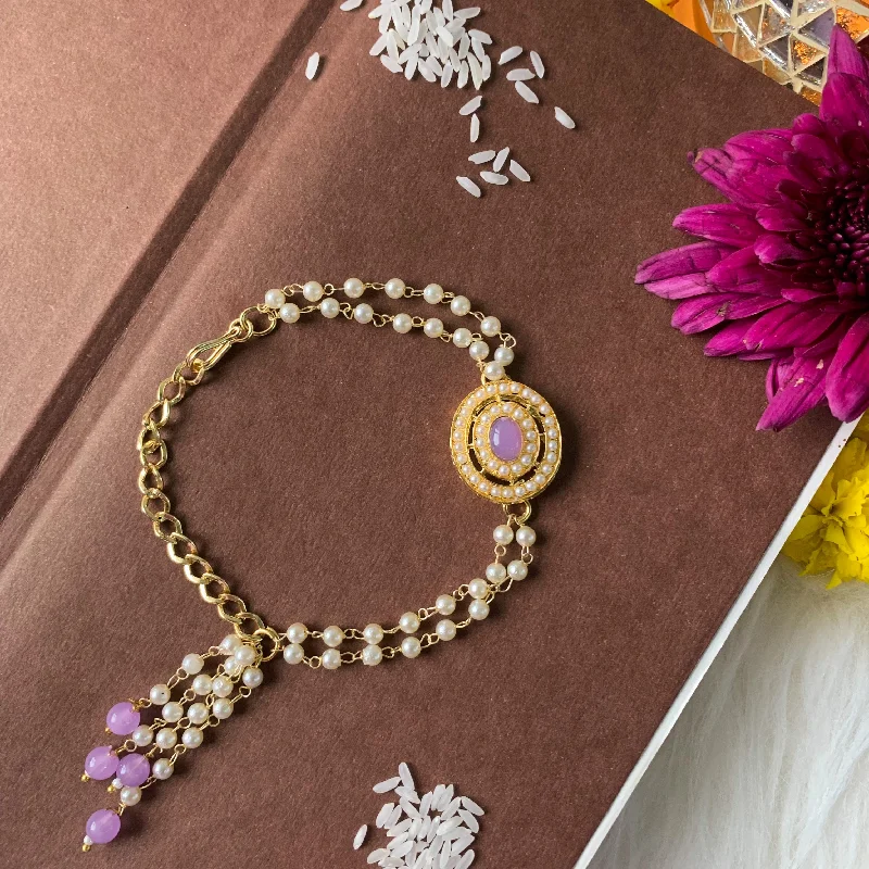 Elegant Jewelry, Exclusive Prices – Shop Now Etnico I Jewels Rakshabandhan Designer Pearl Hanging Lumba Bracelet Rakhi For Bhabhi/Sister (R096Pu-L)