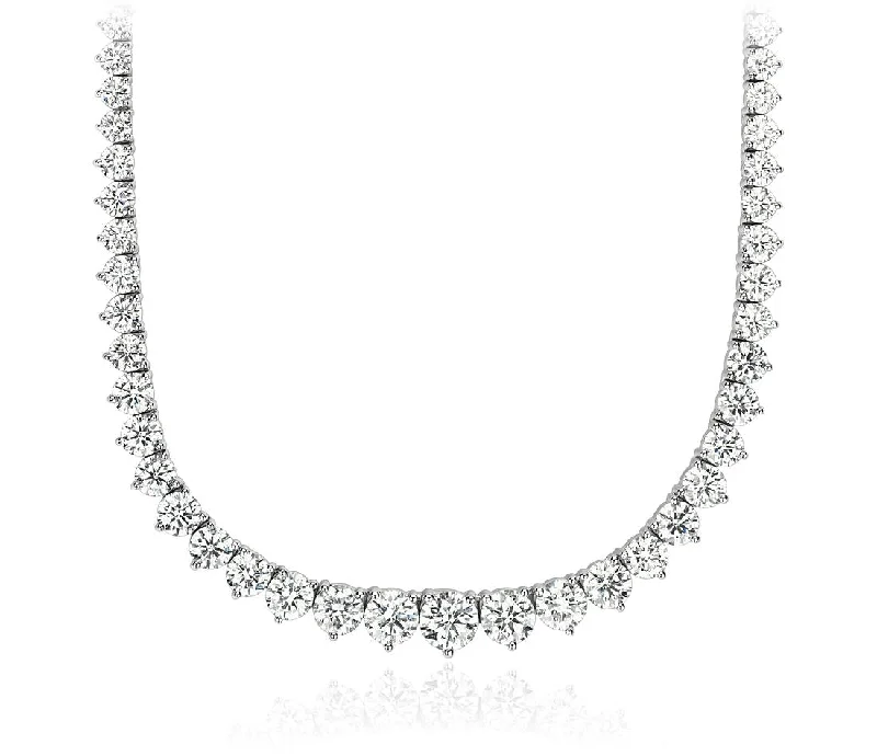 18" Graduated Three Prong Tennis Necklace