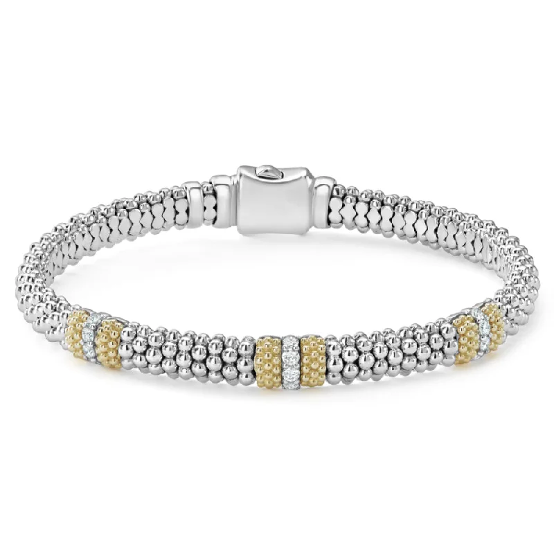 Lagos Caviar Lux Three Station Diamond Bracelet