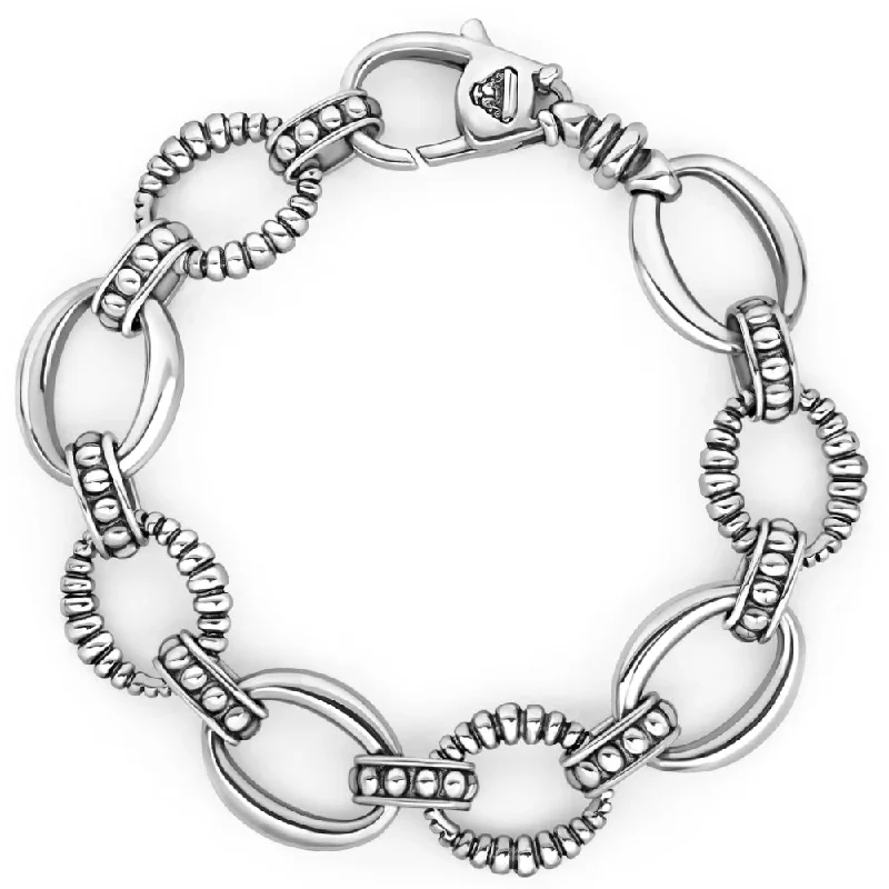 Lagos Signature Caviar Oval Fluted Link Bracelet