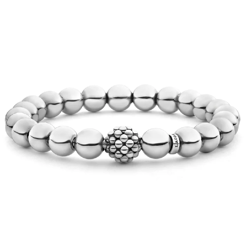 Lagos Signature Caviar Silver Bead Bracelet