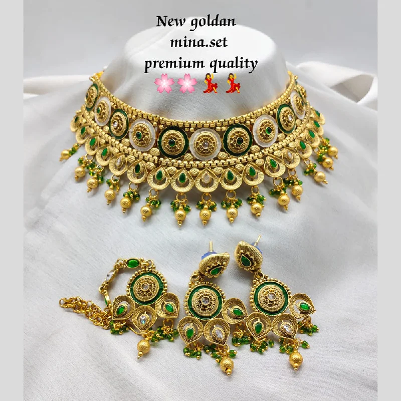 Shine Bright With Our Special Jewelry Promotions Lucentart Jewellery Gold Plated Mennakari Necklace Set