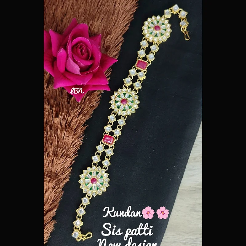 Handcrafted Jewelry Sale – Unique Designs At Low Prices Lucentarts Gold Plated Kundan Sheeshphool / Headband Hair Accessories For Women