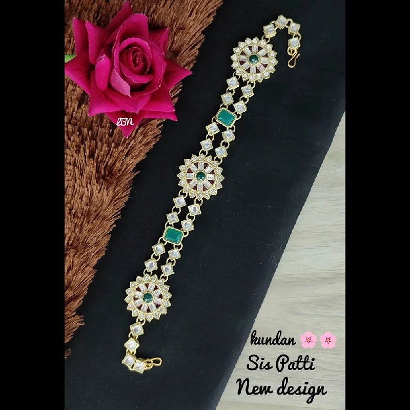 Bold And Beautiful Jewelry Now At Irresistible Prices Lucentarts Gold Plated Kundan Sheeshphool / Headband Hair Accessories For Women