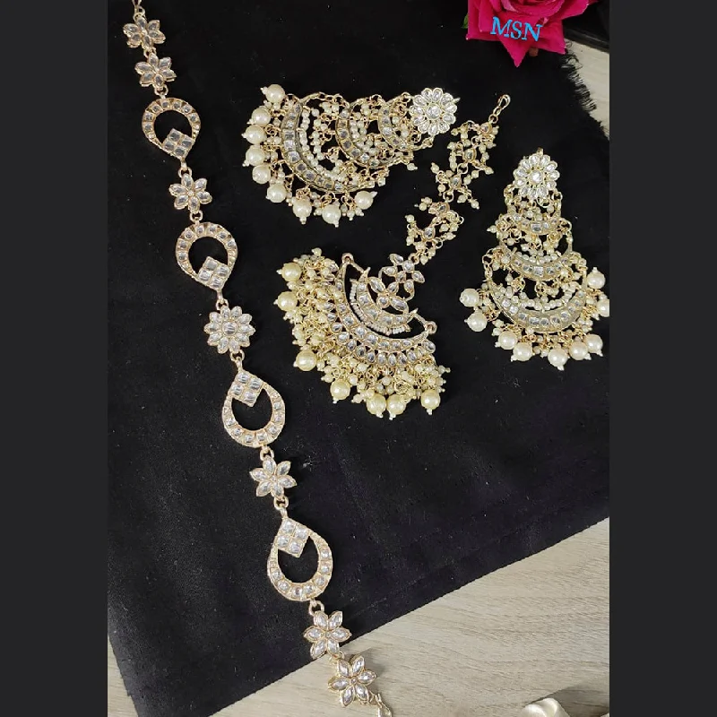 Your Perfect Accessory At The Perfect Price Lucentarts Gold Plated Kundan Stone Jewellery Combo