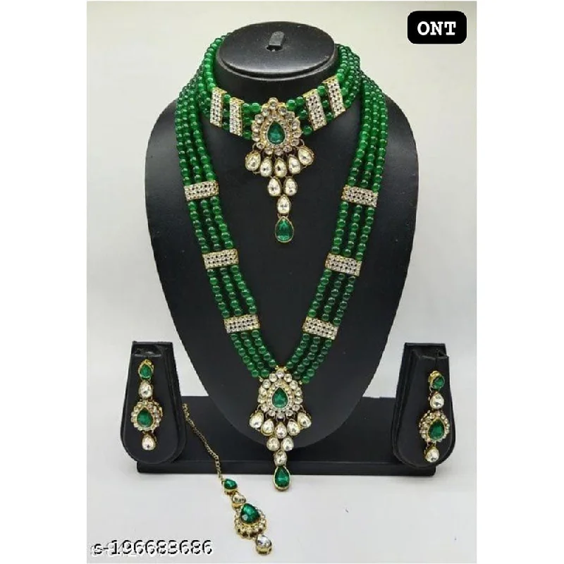 Timeless Jewelry At Special Discount Rates Lucentarts Jewellery Gold Plated Double Necklace Set