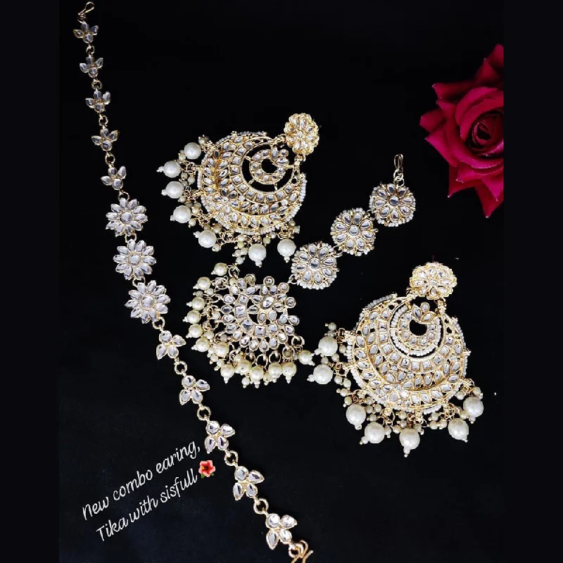 Get The Best Deals On Timeless Jewelry Pieces Lucentarts Jewellery Gold Plated Earrings Combo With Sheshphool