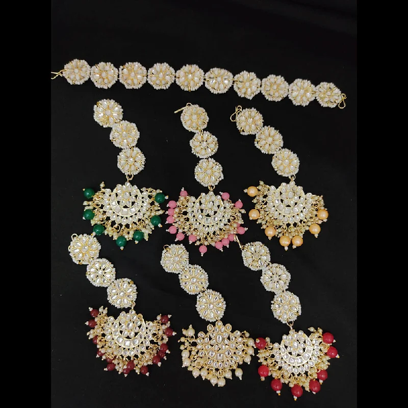 Timeless Elegance Now At Special Discounts Lucentarts Jewellery Gold Plated Kundan Stone Sheeshphool With Mangtikka