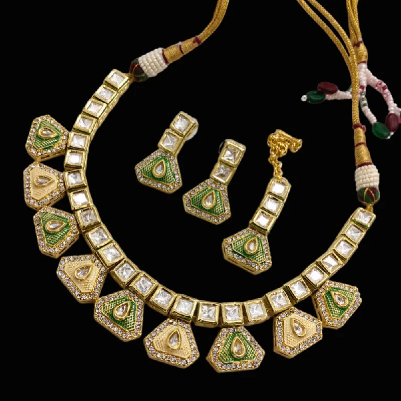 Exclusive Jewelry Markdowns – Limited-Time Offer Lucentarts Jewellery Gold Plated Meenakari Necklace Set