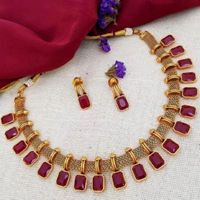 Shop Signature Jewelry Styles At Exclusive Prices Lucentarts Jewellery Gold Plated Pota Stone Necklace Set