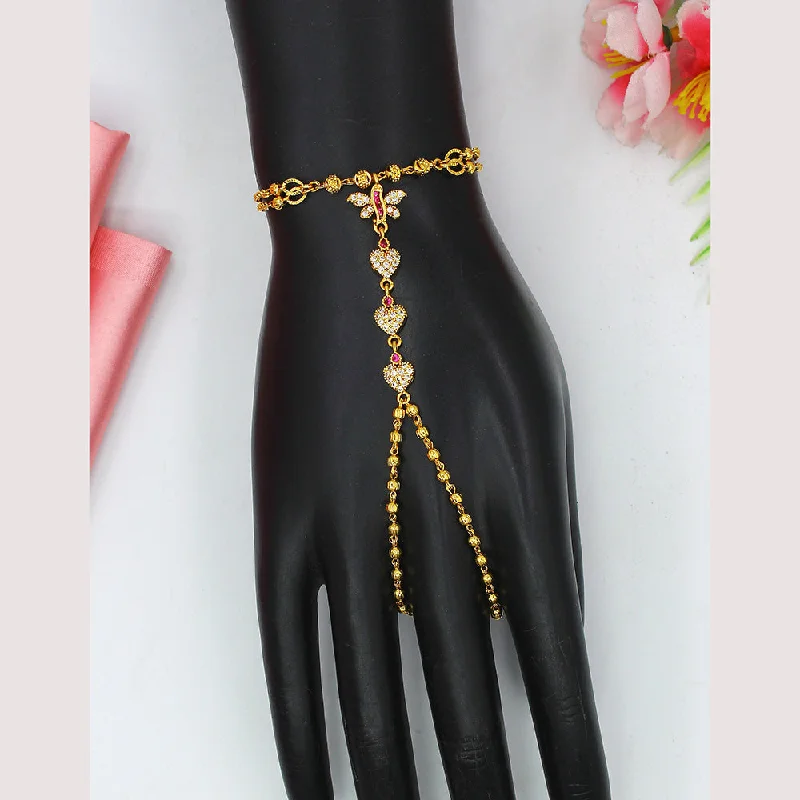 Flash Sale On Stunning Jewelry – Limited Stock Available Mahavir Gold Plated Austrian Stone Hand Harness