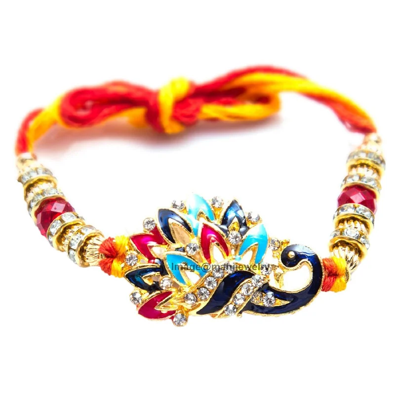 Your Perfect Accessory Now At The Best Price Mahi Elegant Peacock Rakhi with Crystal for Beloved Brother RA1100628G