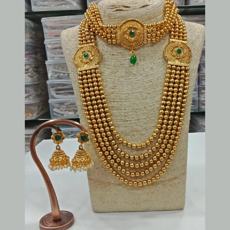 Manisha Jewellery Gold Plated Long & Short Necklace Set