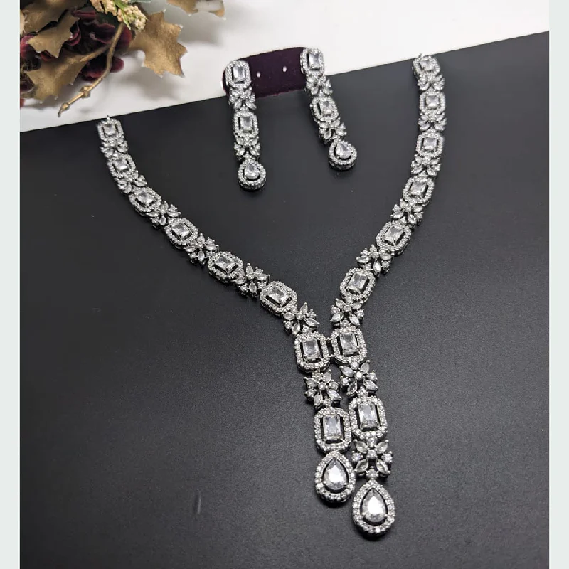 Luxury Jewelry Clearance – Shop Premium Styles Now Manisha Jewellery Silver Plated AD Necklace Set