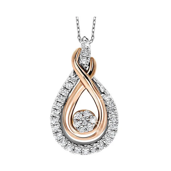 MIX METAL ROSE GOLD SILVER DIAMOND (1/6CTW) PENDANT