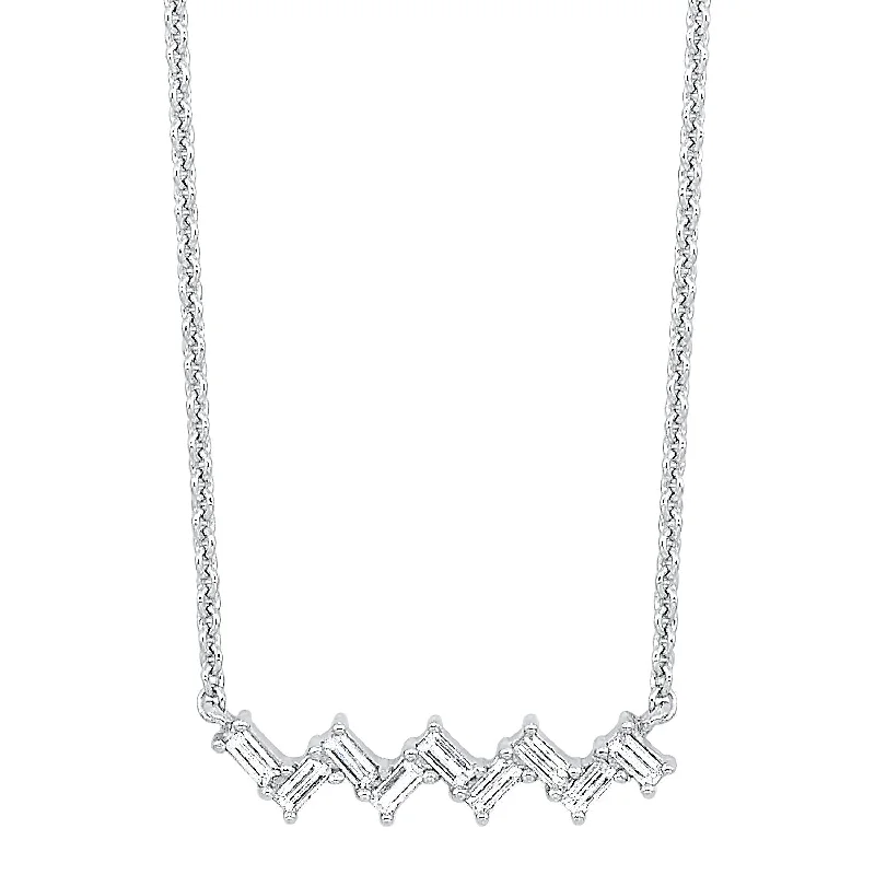 14K Zig Zag Diamond Necklace 1/5 CTW