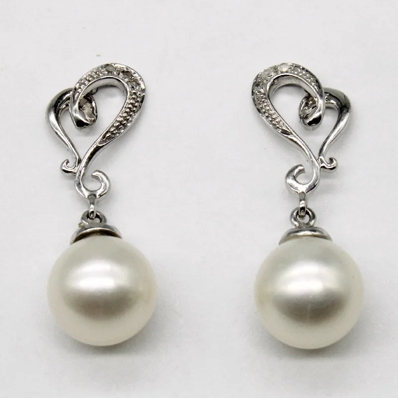 Jewelry Flash Sale – Stylish Designs At Unbeatable Rates Pearl & Diamond Heart Earrings | 0.02ctw |