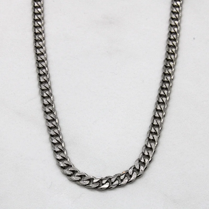 Platinum Textured Cuban Link Chain | 24" |