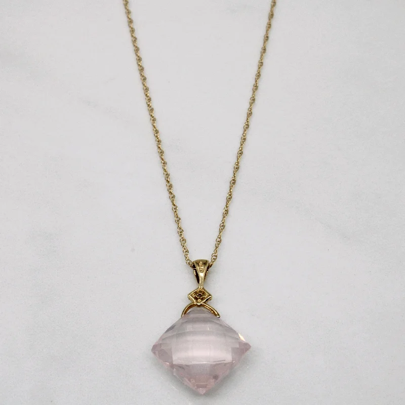 Quartz & Diamond Pendant & Necklace | 6.50ct, 0.01ct | 18" |