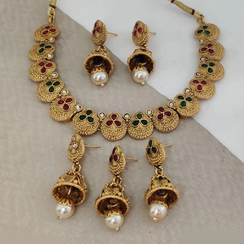 Chic And Stylish Jewelry At Discounted Prices Rani Sati Jewels Gold Plated Pota Stone Necklace Set