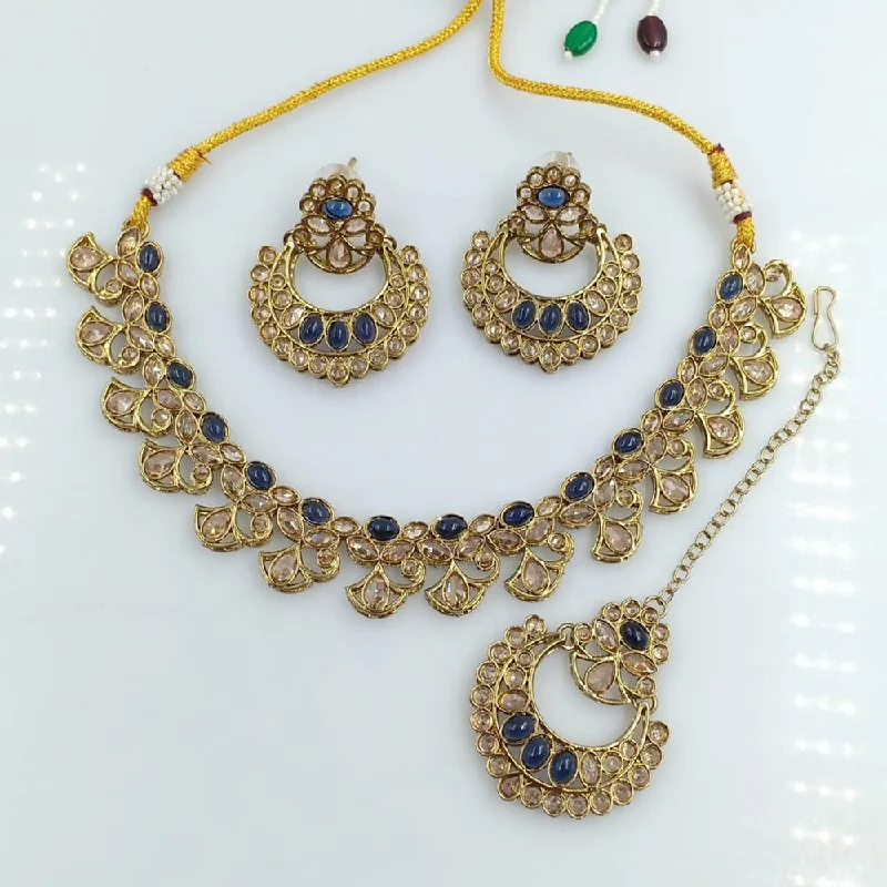 Once-A-Year Jewelry Sale – Grab Your Favorites Now Rani Sati Jewels Gold Plated Reverse AD Necklace Set