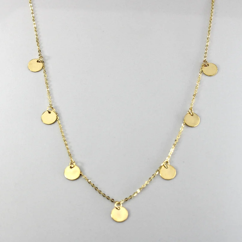 14k Yellow Gold Cable Chain Charm Necklace | 18"|