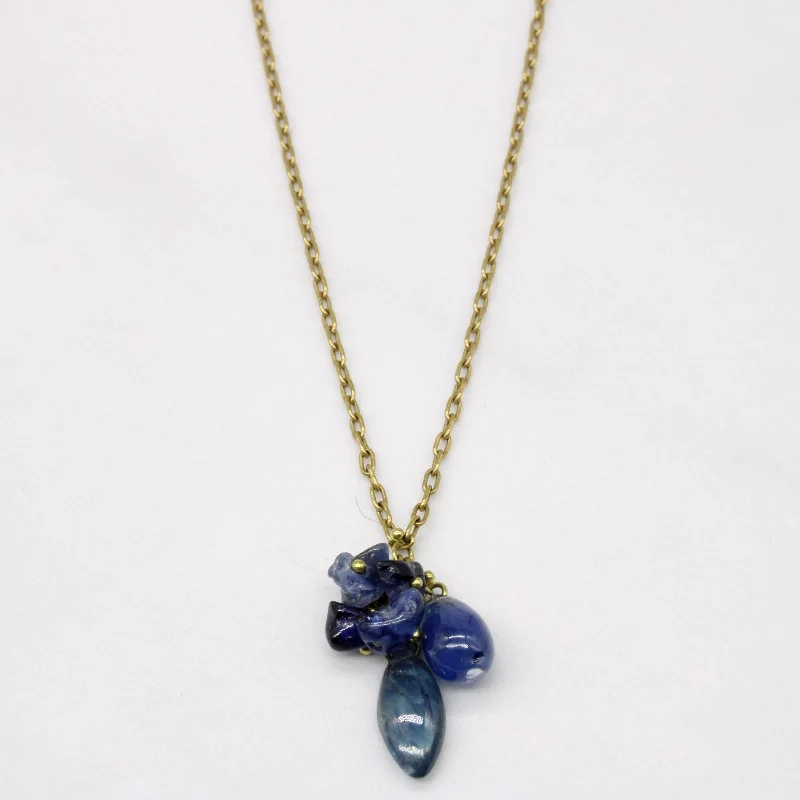 Rough Sapphire Drop Necklace | 6.10ctw | 16" |