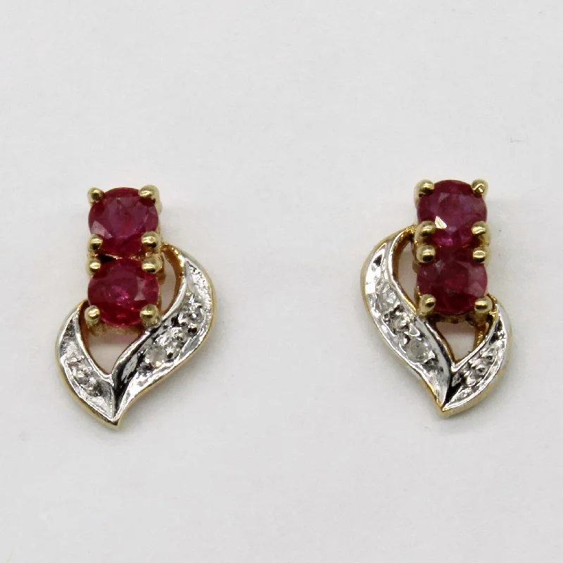 Must-Have Jewelry At Irresistible Discounts Ruby & Diamond Earrings | 0.18ctw, 0.01ctw |