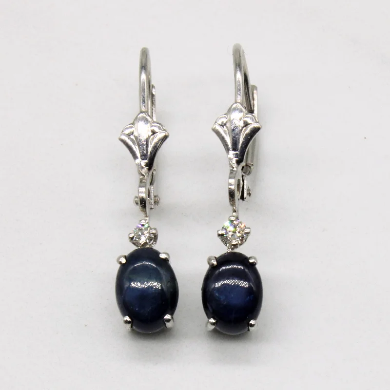 Fashion-Forward Jewelry At Exclusive Discounts Star Sapphire with Diamond Earrings | 1.48ctw, 0.05ctw |