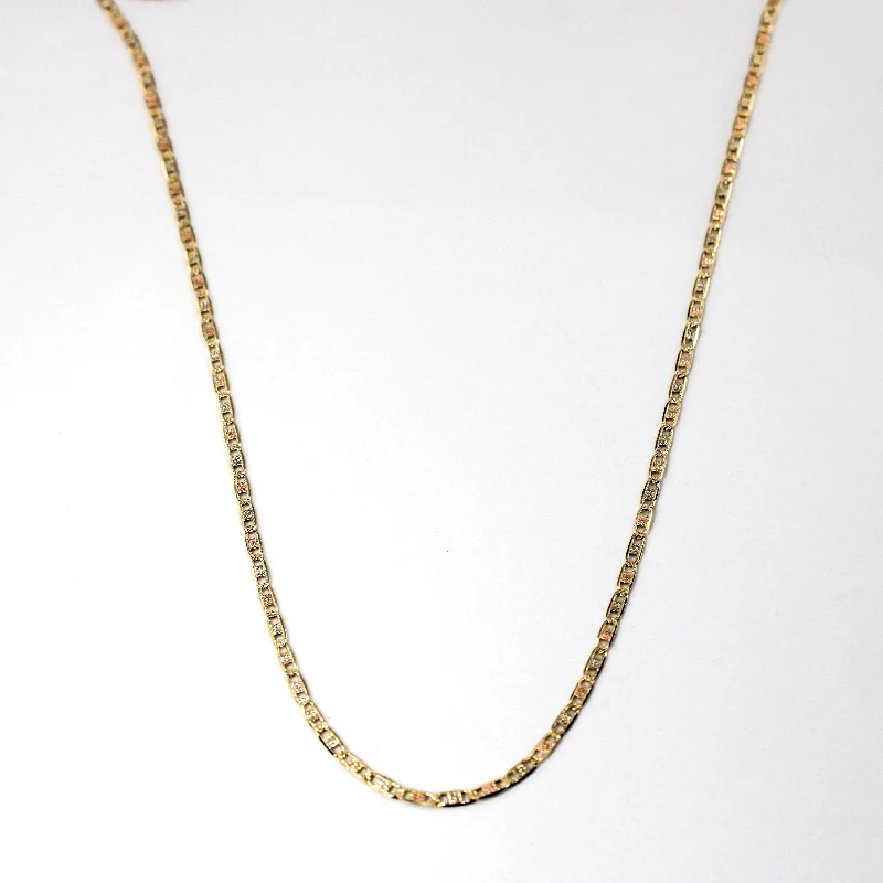 Tri Tone Gold Anchor Chain | 18"|