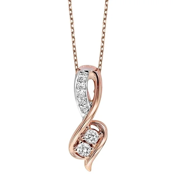 Diamond Anniversary 2-Stone Infinity Pendant Necklace in 14k Two-Tone Gold